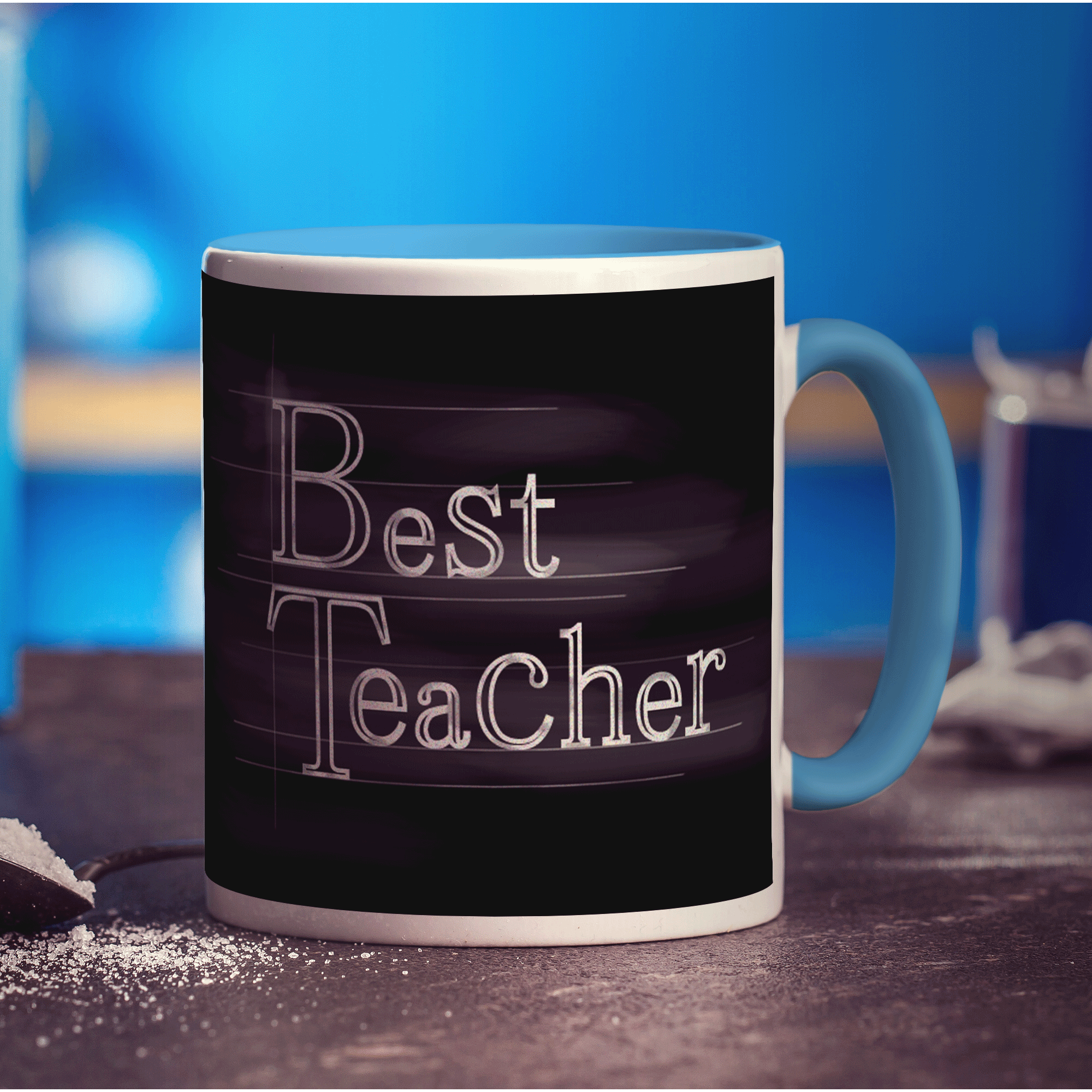 "Best Teacher" Chalkboard Style Photo Mug