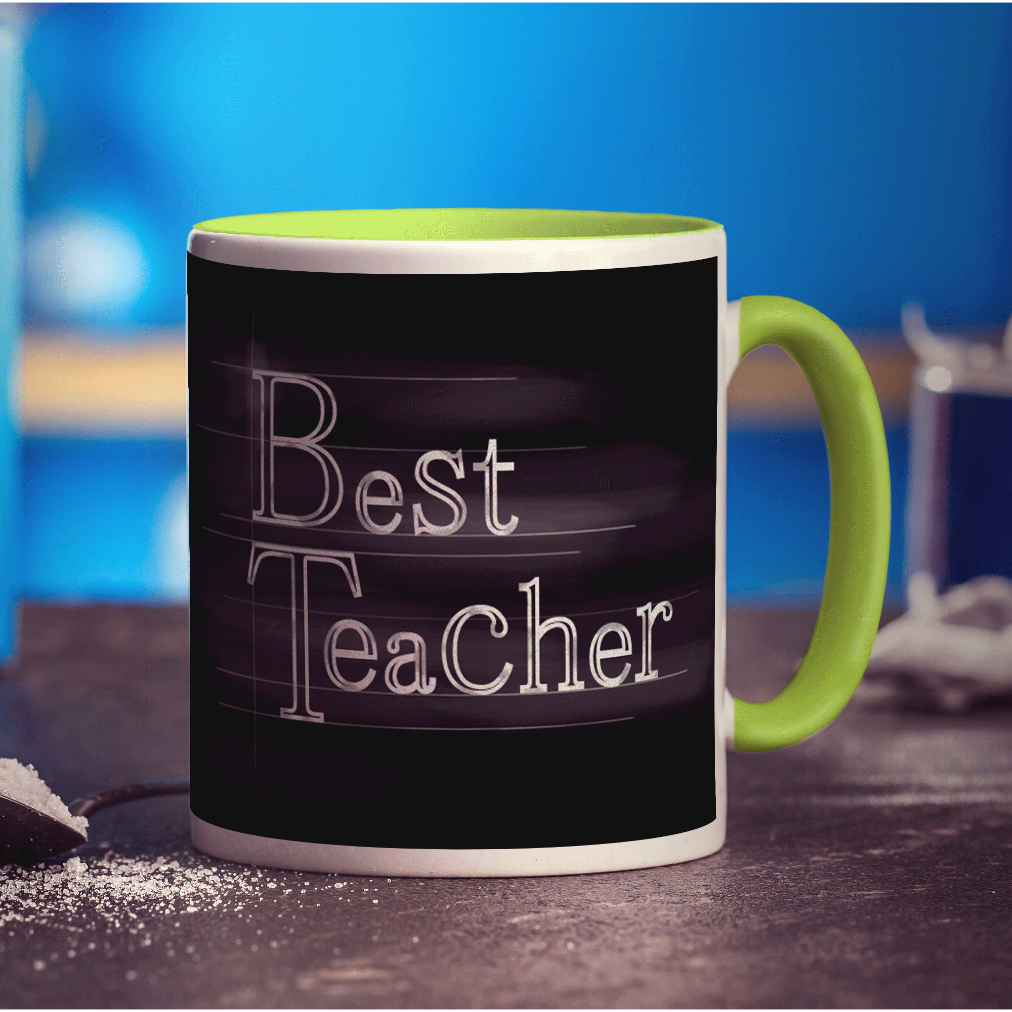 "Best Teacher" Chalkboard Style Photo Mug