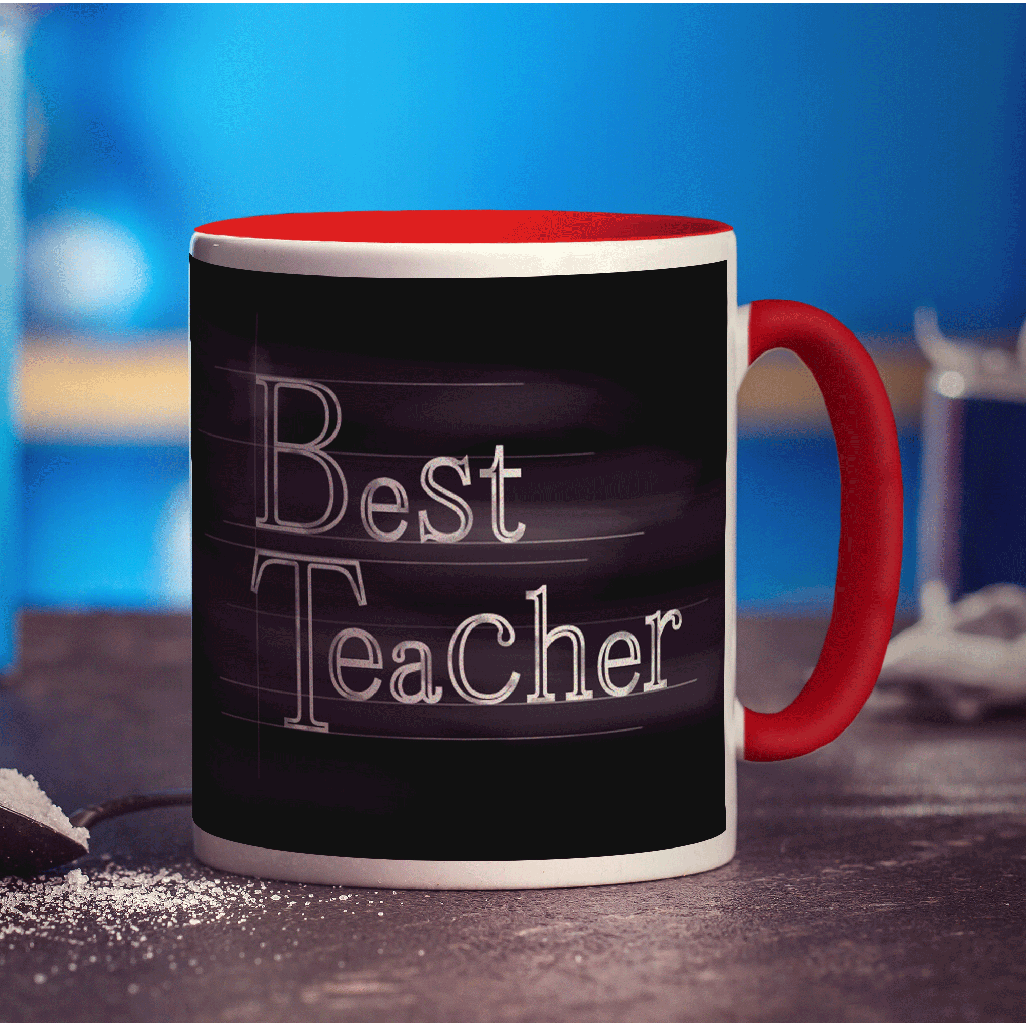 "Best Teacher" Chalkboard Style Photo Mug