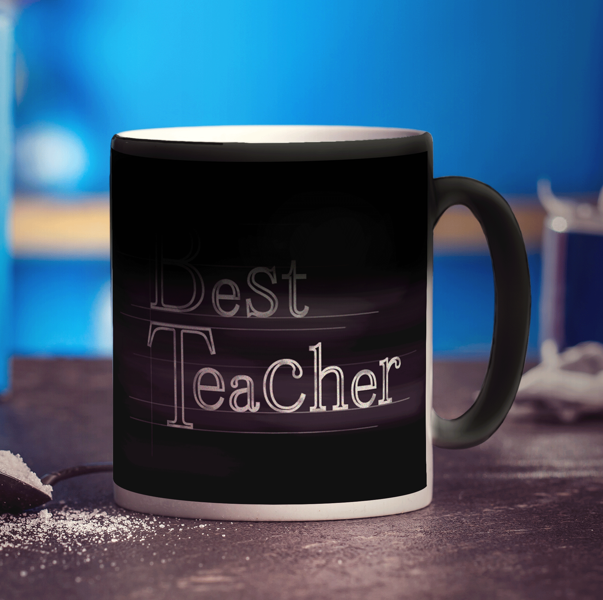 "Best Teacher" Chalkboard Style Photo Mug