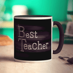"Best Teacher" Chalkboard Style Message Mug - Standard 330ml (11oz) / Black