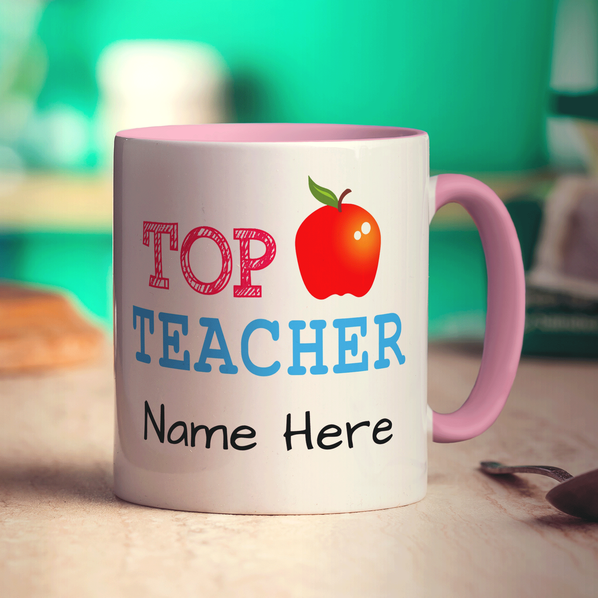 "Top Teacher" Apple Message Mug