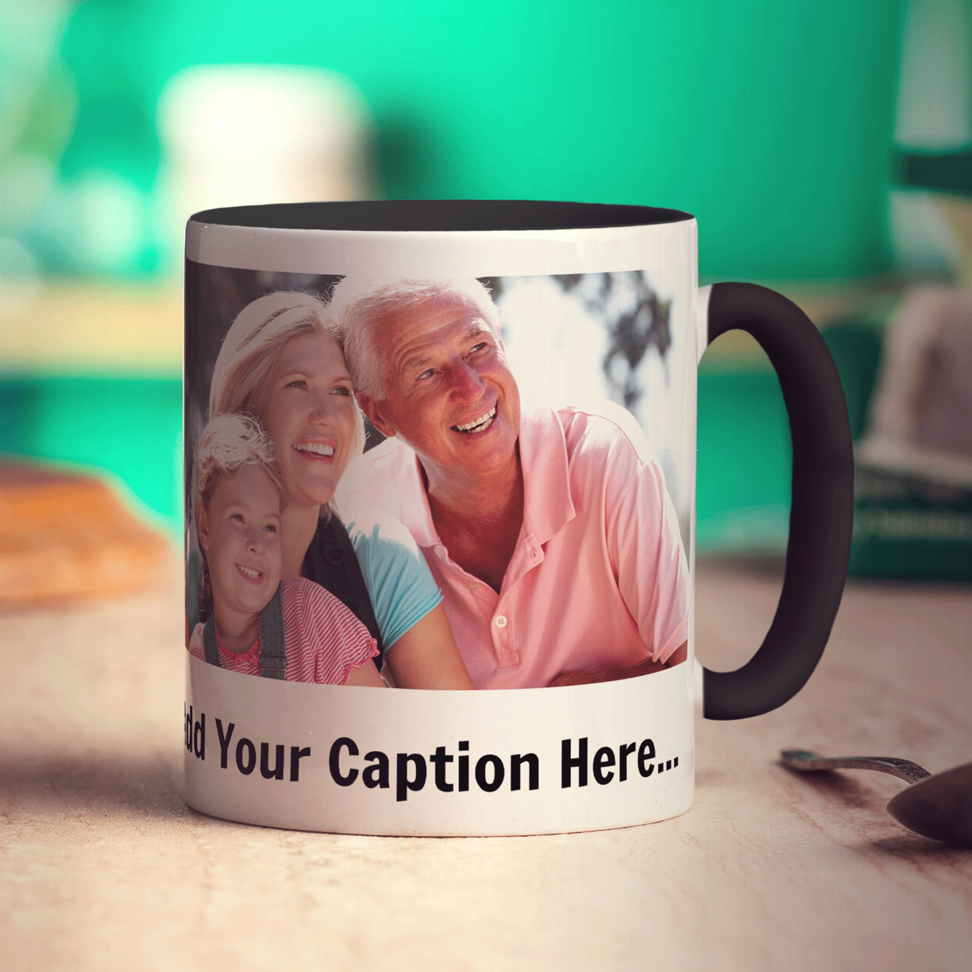 Panoramic Photo Mug with Caption