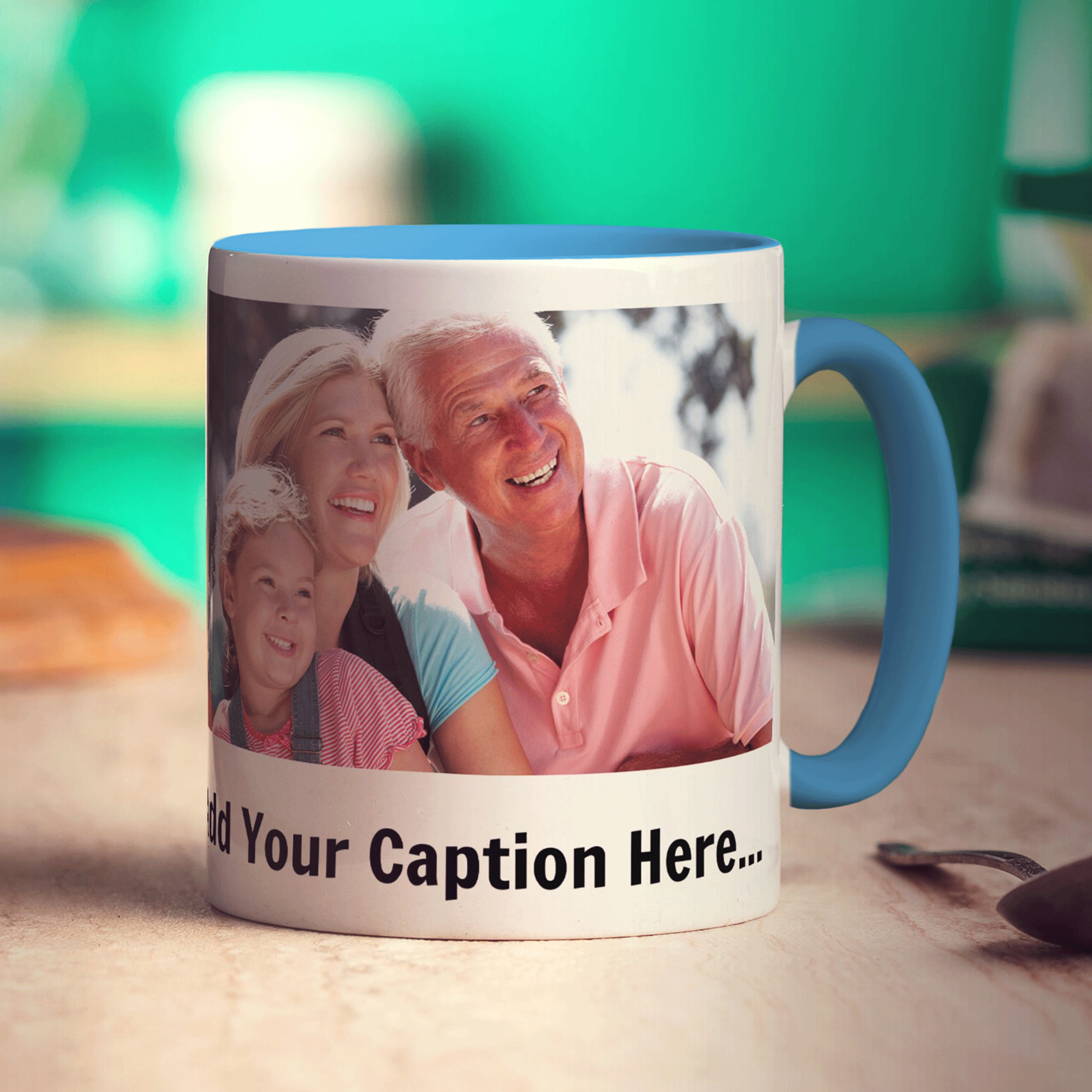 Panoramic Photo Mug with Caption