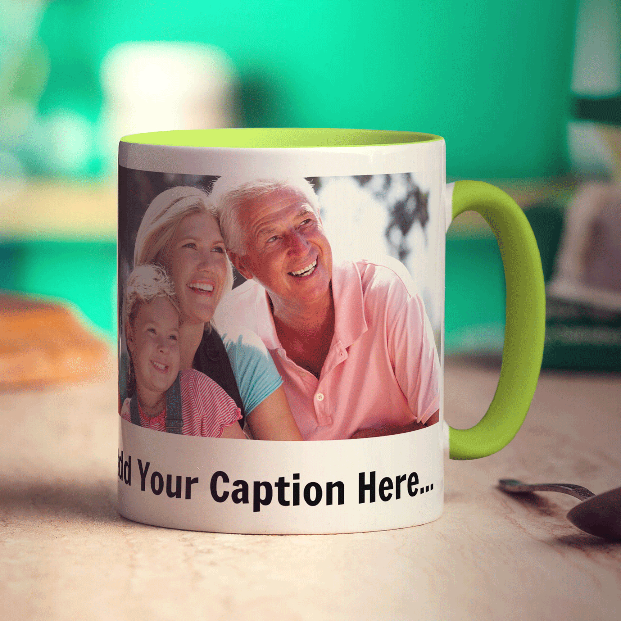 Panoramic Photo Mug with Caption