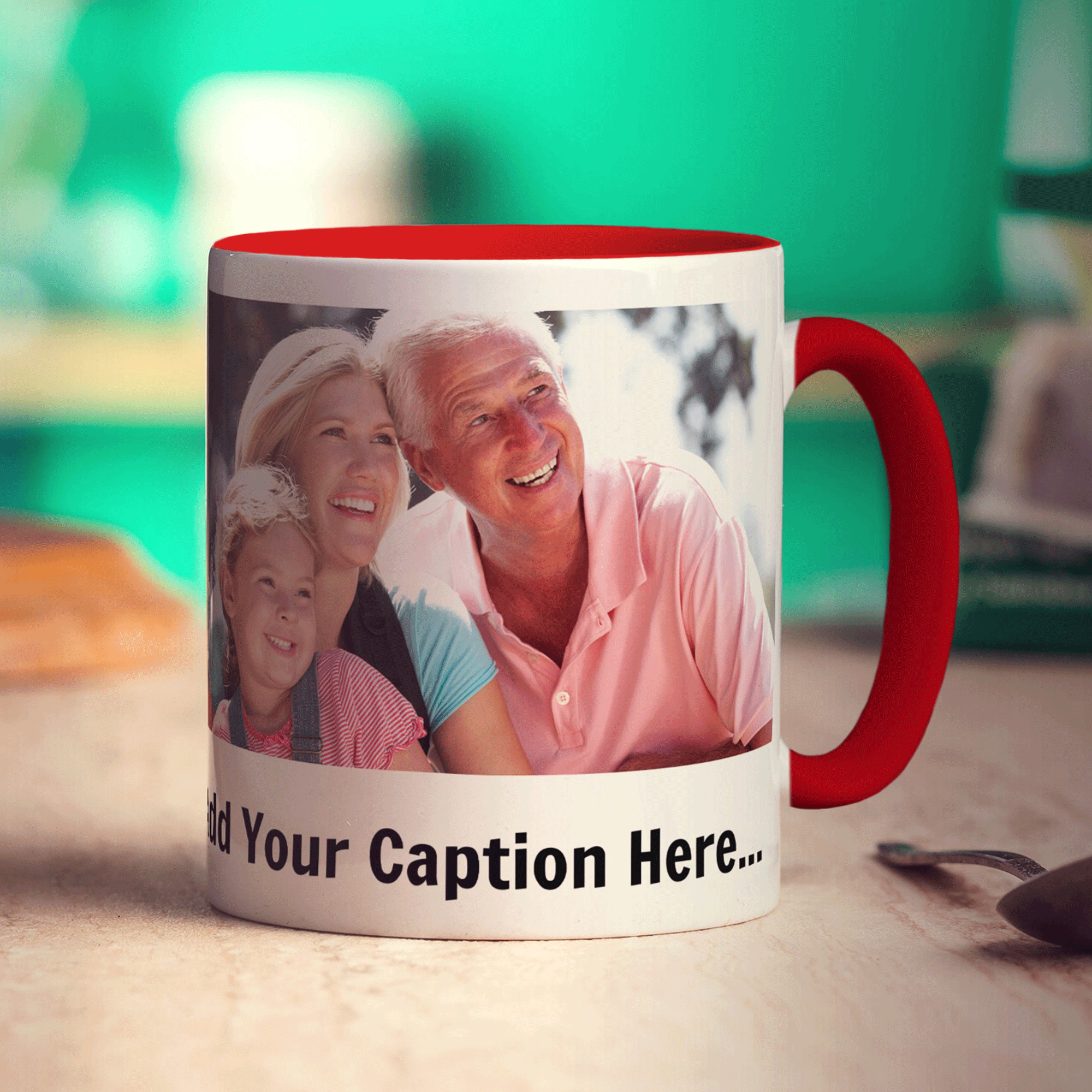 Panoramic Photo Mug with Caption