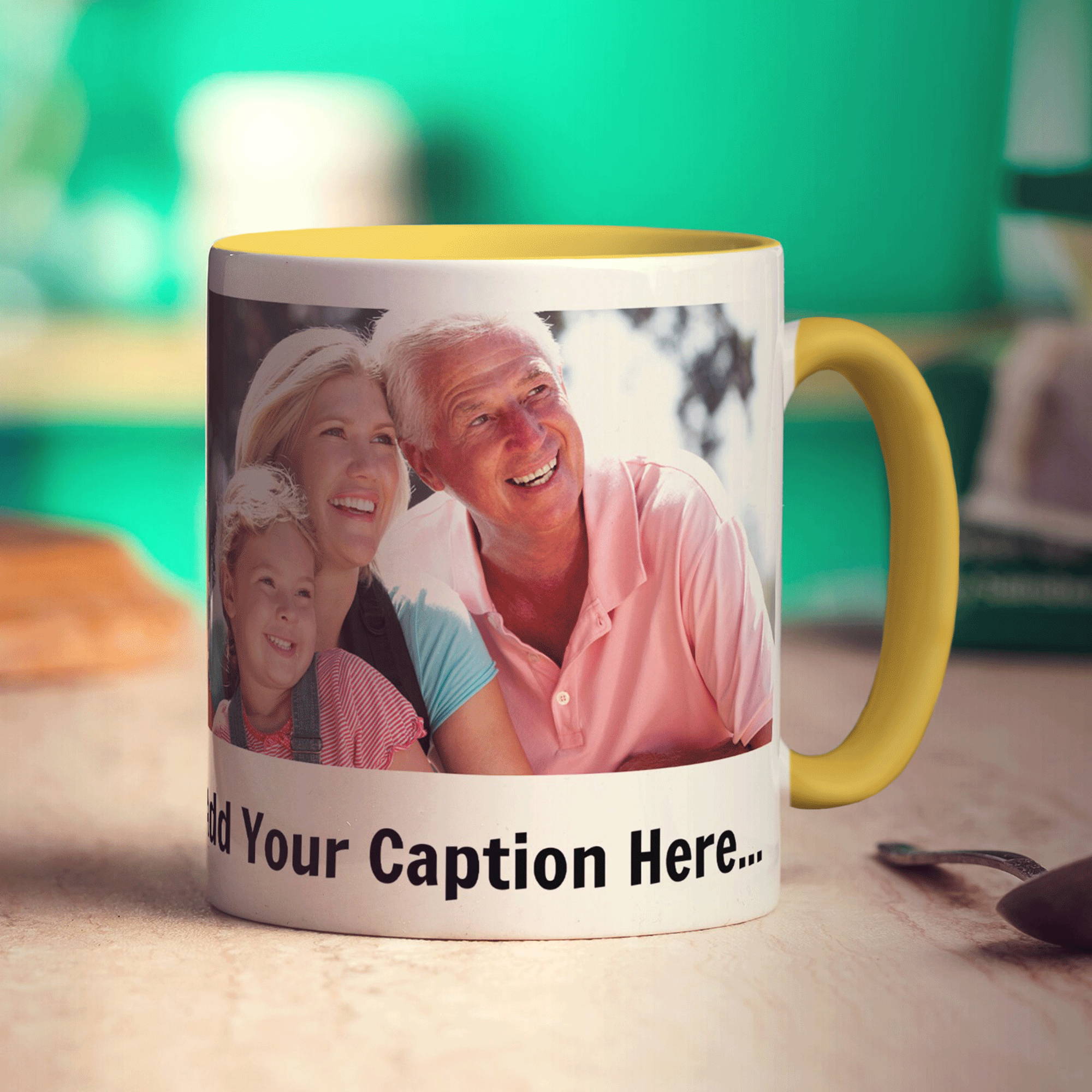 Panoramic Photo Mug with Caption