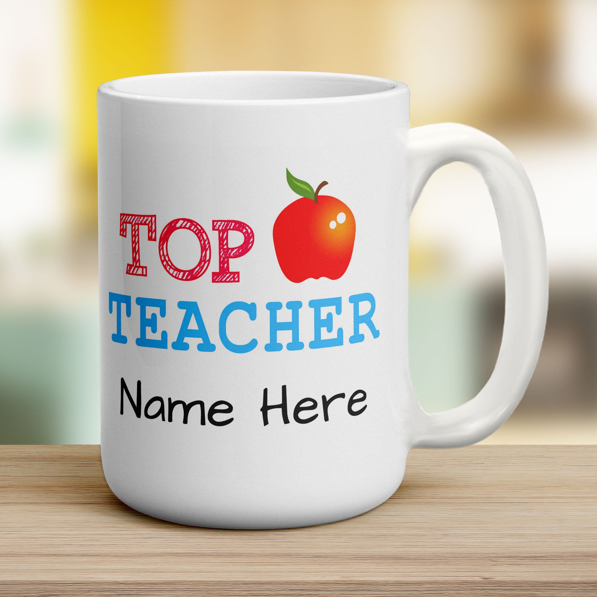 "Top Teacher" Apple Photo Mug
