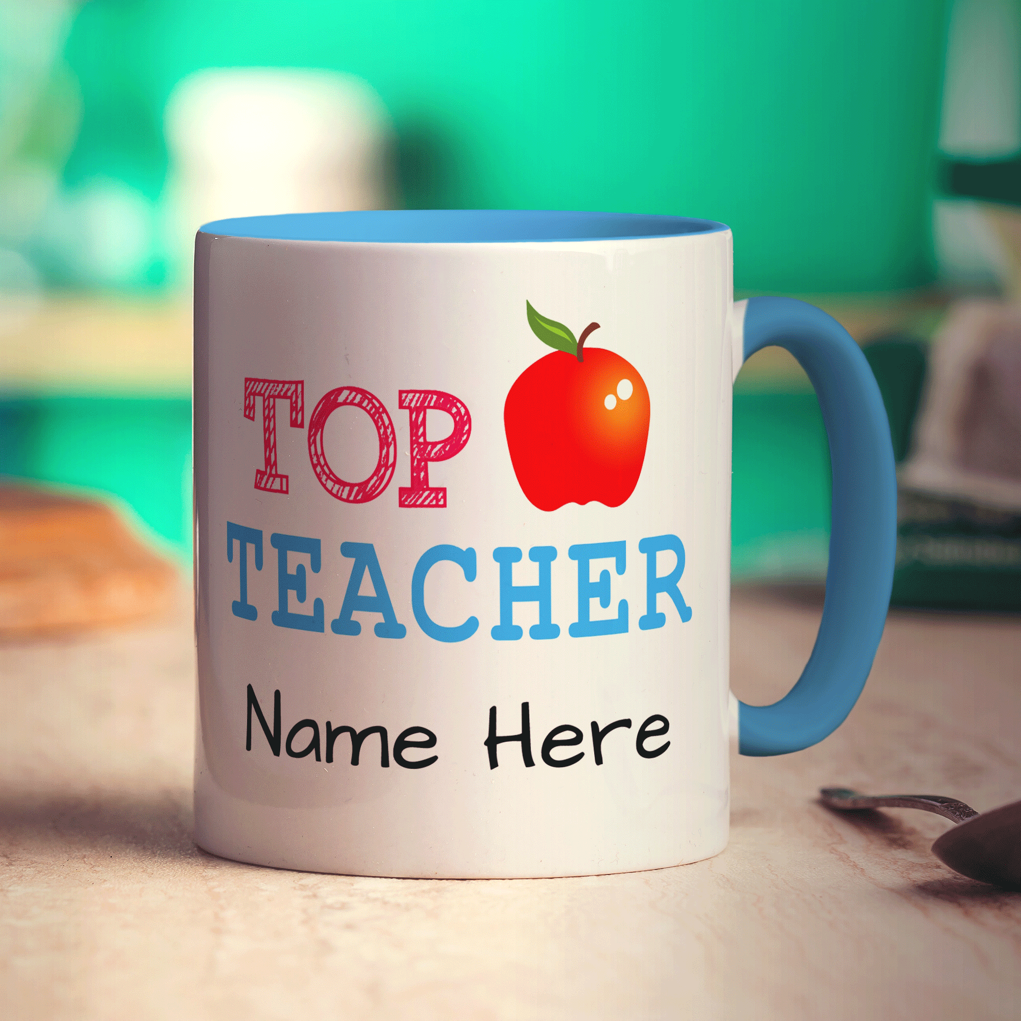 "Top Teacher" Apple Photo Mug