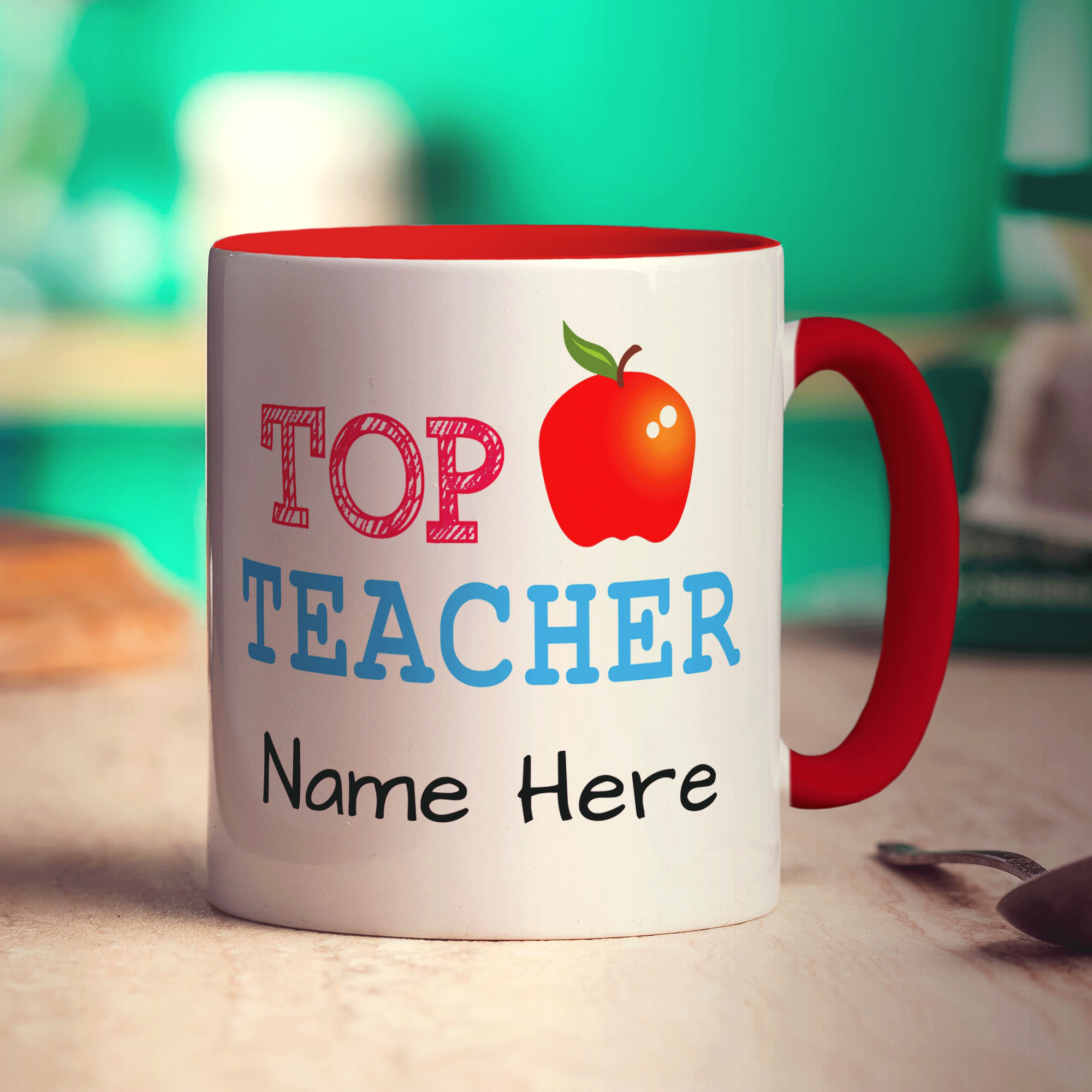 "Top Teacher" Apple Photo Mug