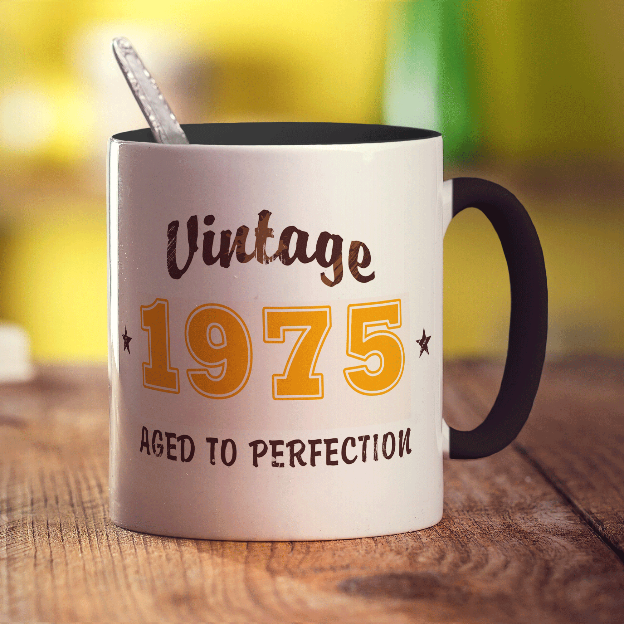 Vintage Year Custom Mug - Standard 330ml (11oz) / Black