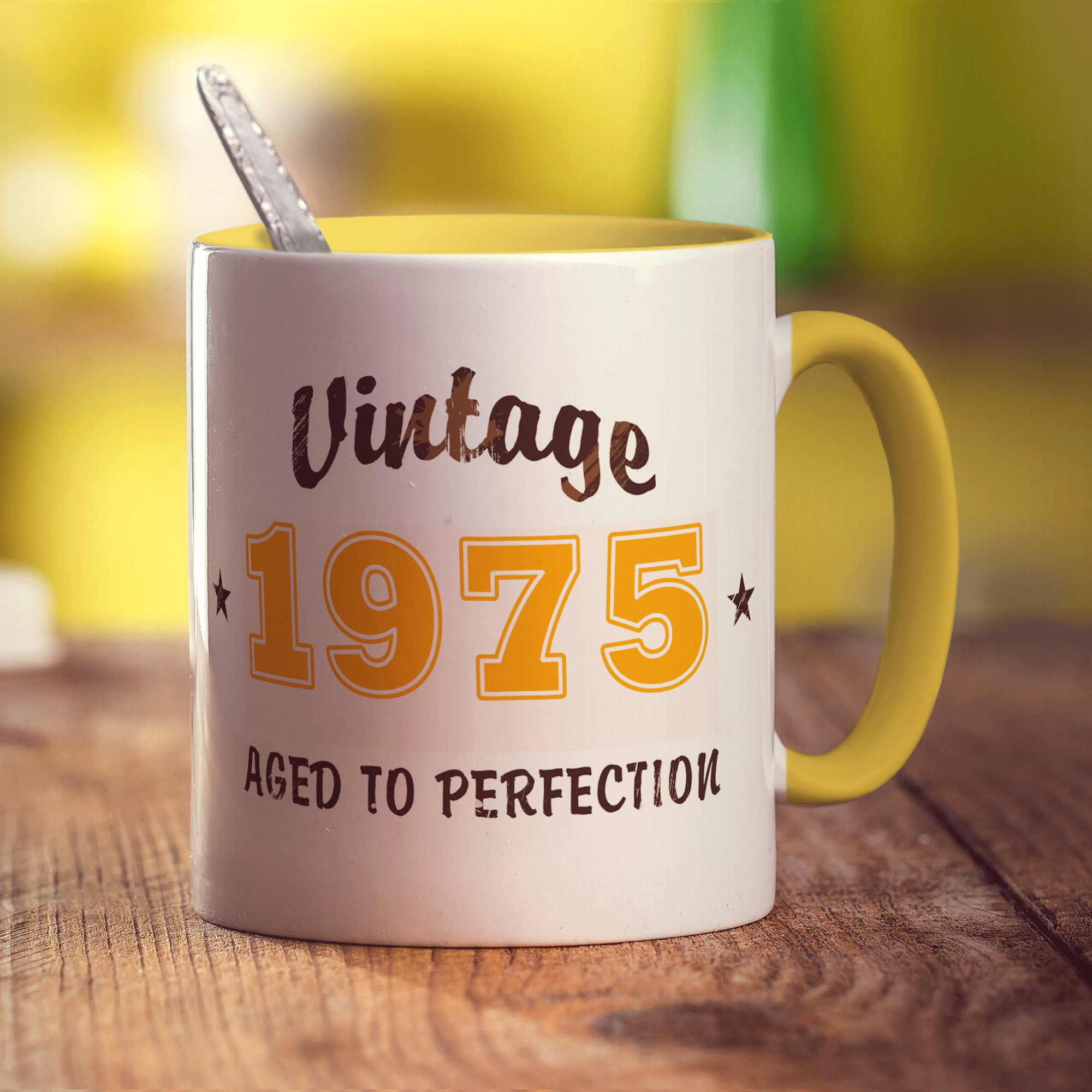 Vintage Year Custom Mug - Standard 330ml (11oz) / Yellow