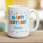Colourful 'Happy Birthday' Photo & Name Mug