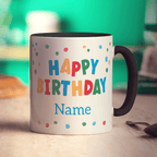 Colourful 'Happy Birthday' Photo & Name Mug