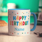 Colourful 'Happy Birthday' Photo & Name Mug
