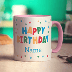 Colourful 'Happy Birthday' Photo & Name Mug