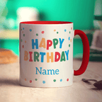 Colourful 'Happy Birthday' Photo & Name Mug