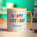 Colourful 'Happy Birthday' Photo & Name Mug