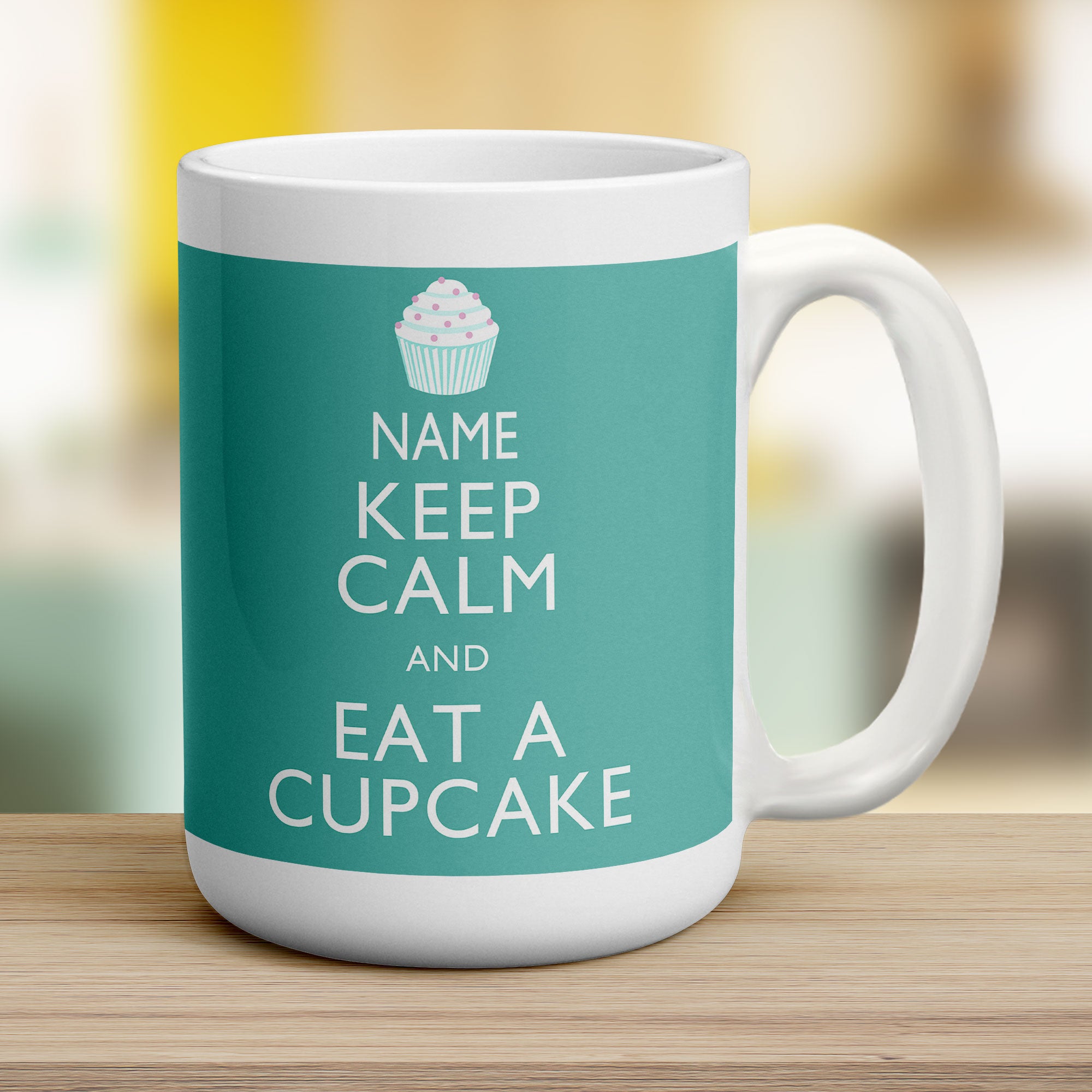 Keep Calm and Eat A Cupcake Personalised Mug - Jumbo 440ml (15oz) / White