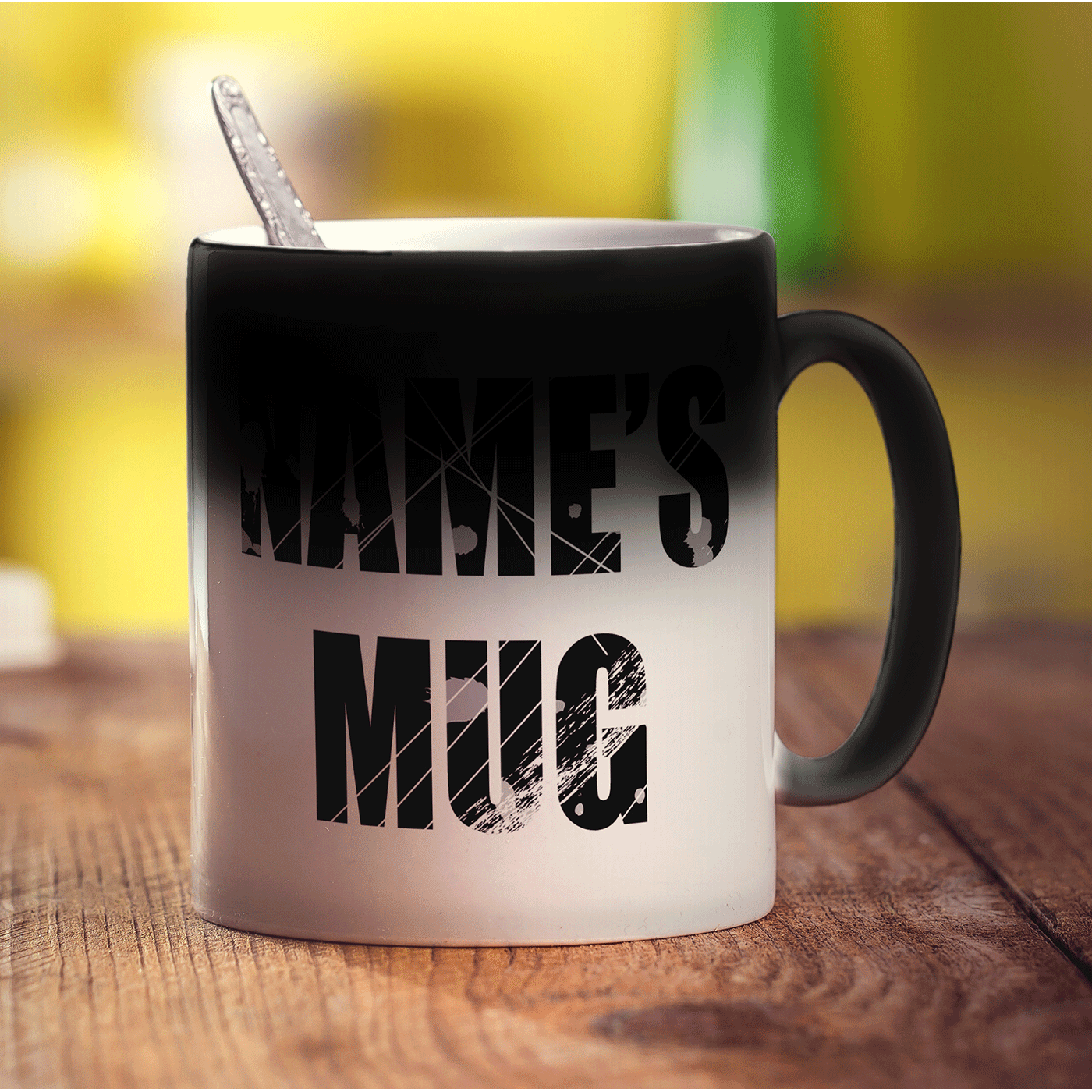Scratched Text Name Mug