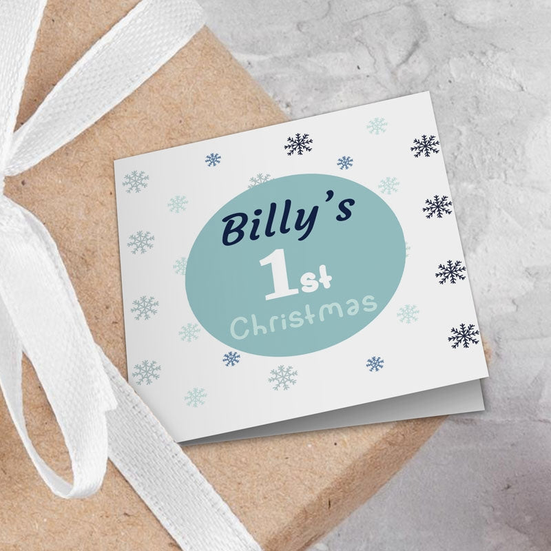 1st Christmas Blue Gift Tags Addon