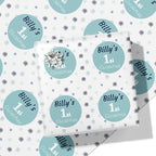 1st Christmas Blue Name Wrapping Paper