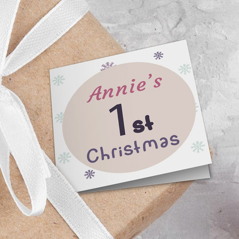 1st Christmas Pink Gift Tags Addon