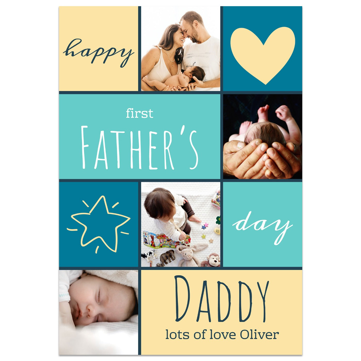 Happy First Father's Day Card Lying Down