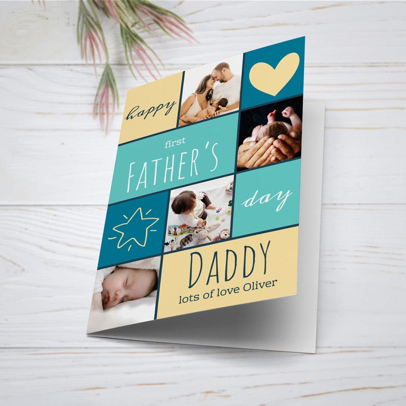 Happy First Father's Day Card Lying Down