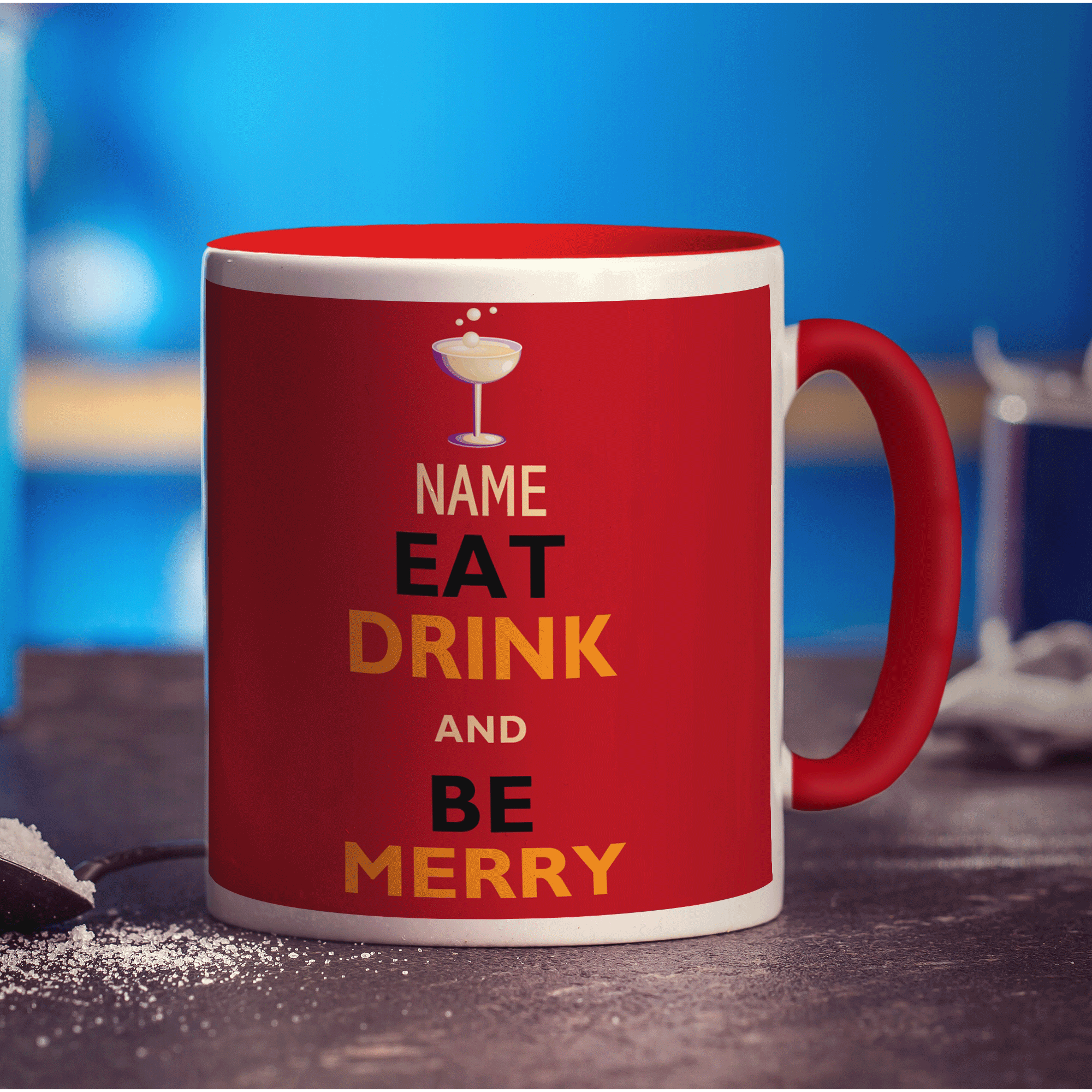 Eat Drink And Be Merry' Name Mug
