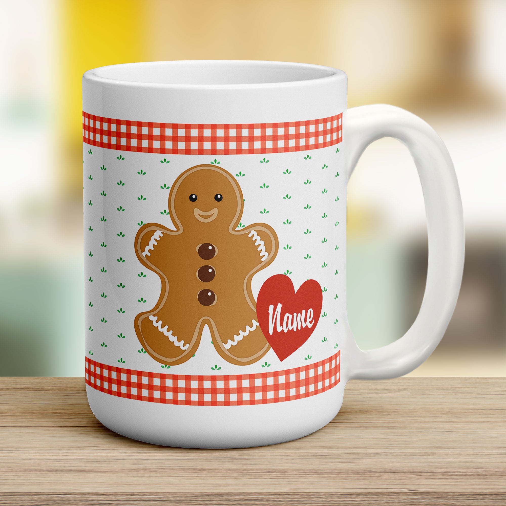 Gingerbread Man Personalised Mug - Jumbo 440ml (15oz) / White