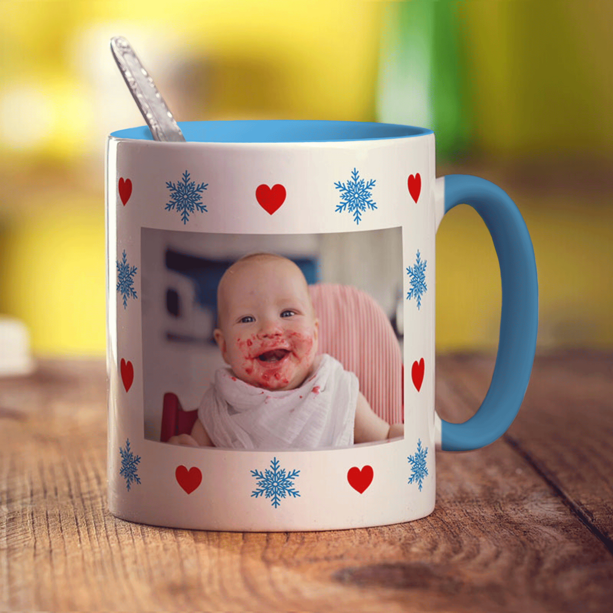 Hearts and Snowflakes Photo Mug