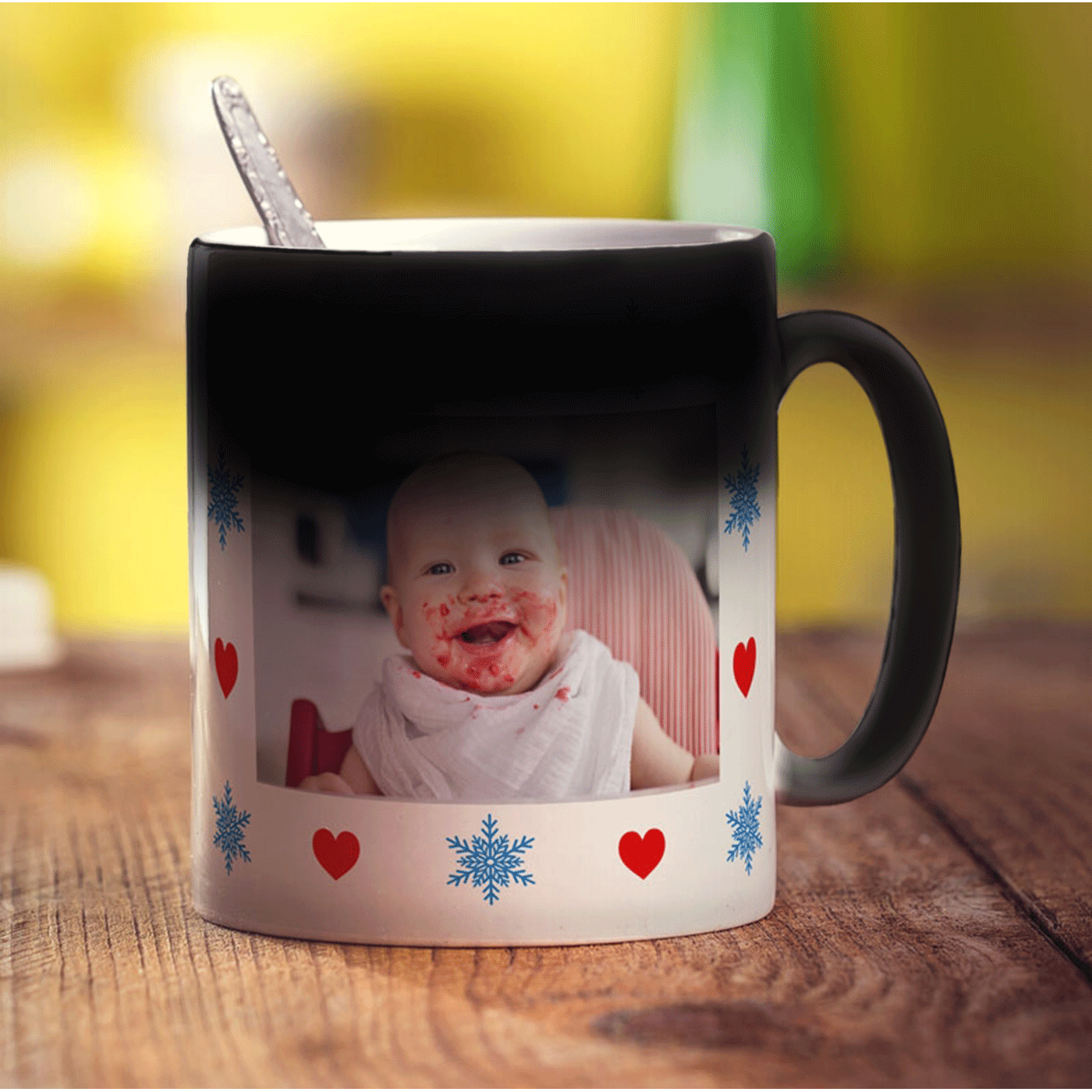 Hearts and Snowflakes Photo Mug