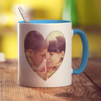 Heart Shaped Photo Mug - Standard 330ml (11oz) / Blue