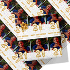 21st Milestone Birthday Balloon Photo and Name Wrapping Paper