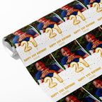 21st Milestone Birthday Balloon Photo and Name Wrapping Paper