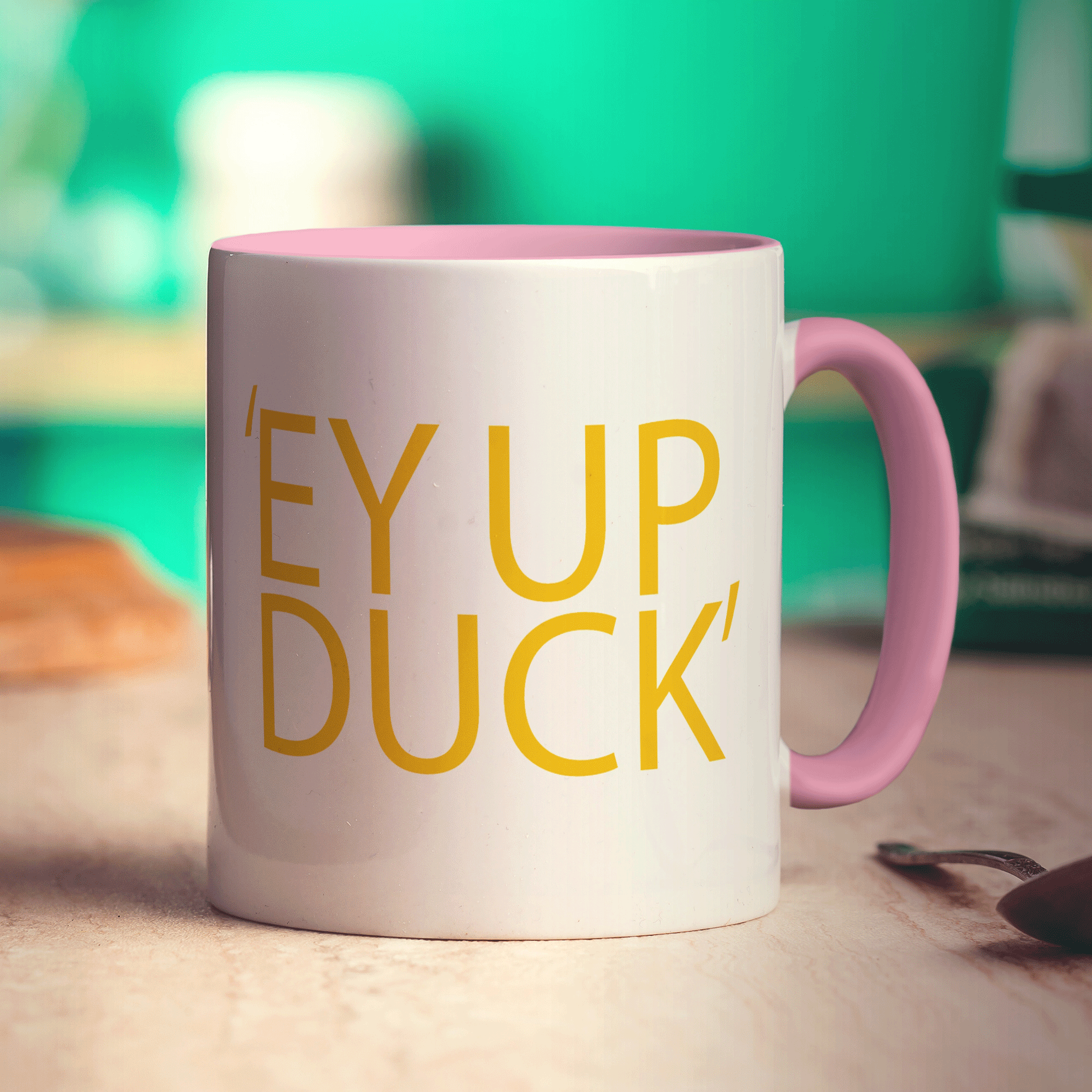 Personalised Mug - 'Ey Up Duck' - Standard 330ml (11oz) / Pink