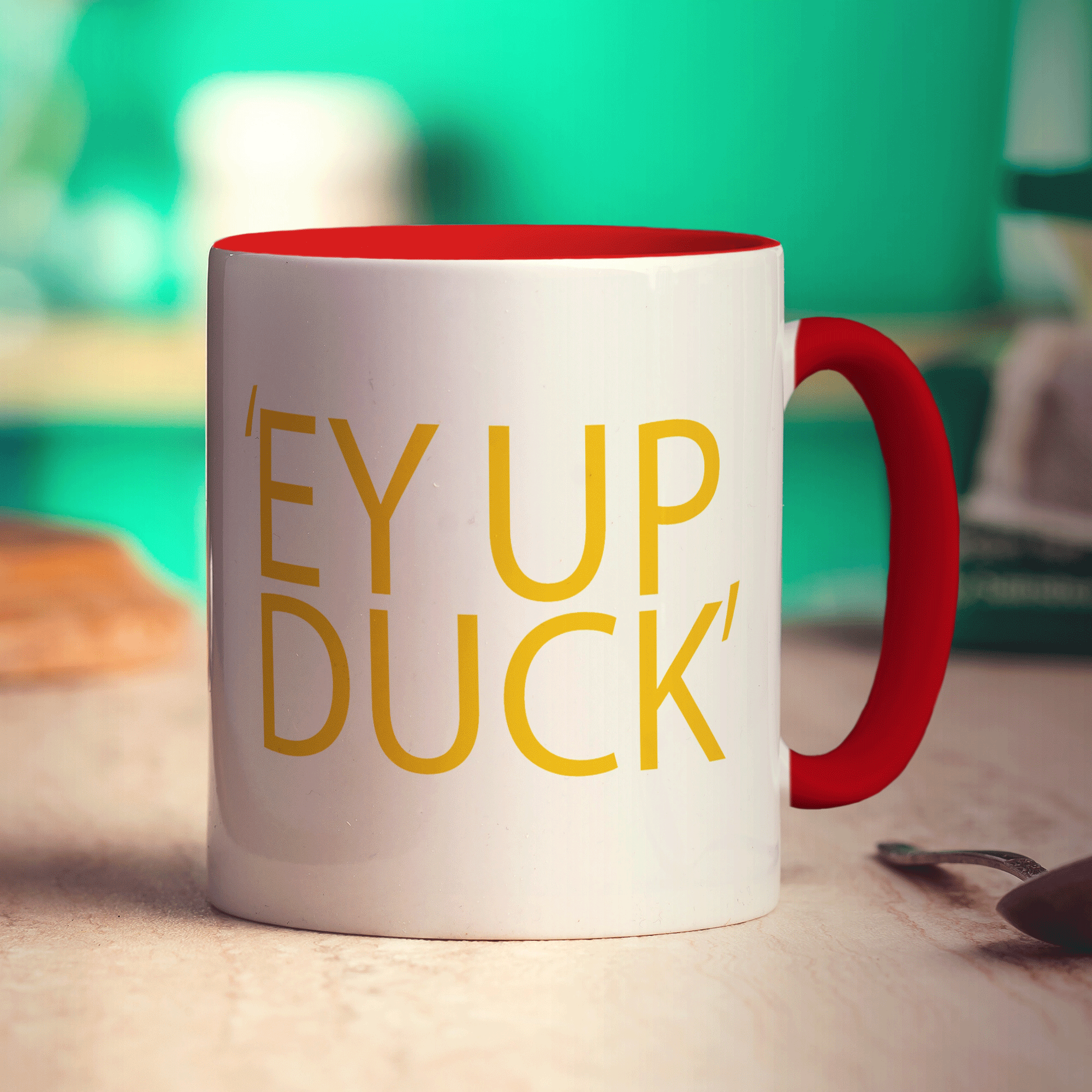 Personalised Mug - 'Ey Up Duck' - Standard 330ml (11oz) / Red
