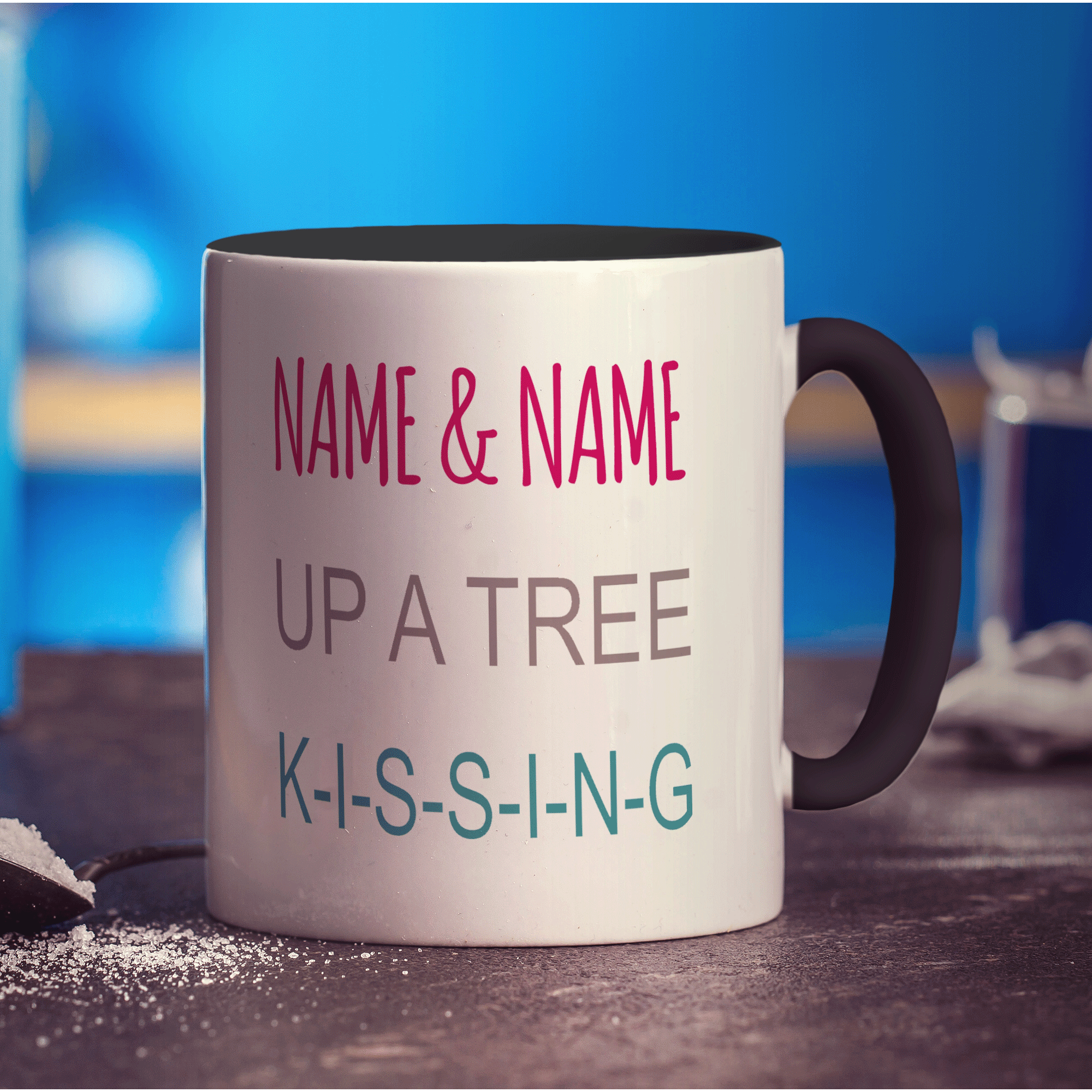 Kissing Birds Name Mug