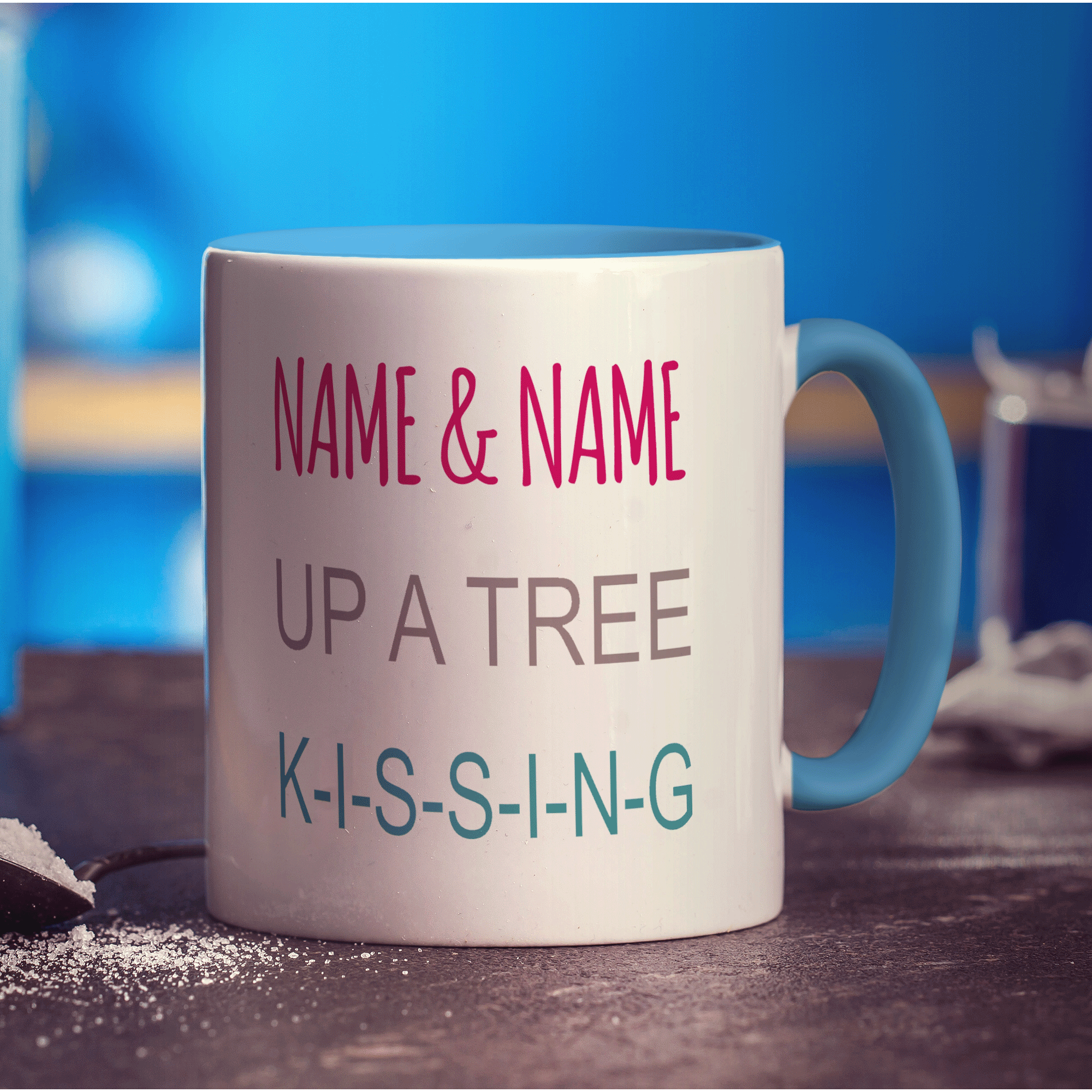 Kissing Birds Name Mug