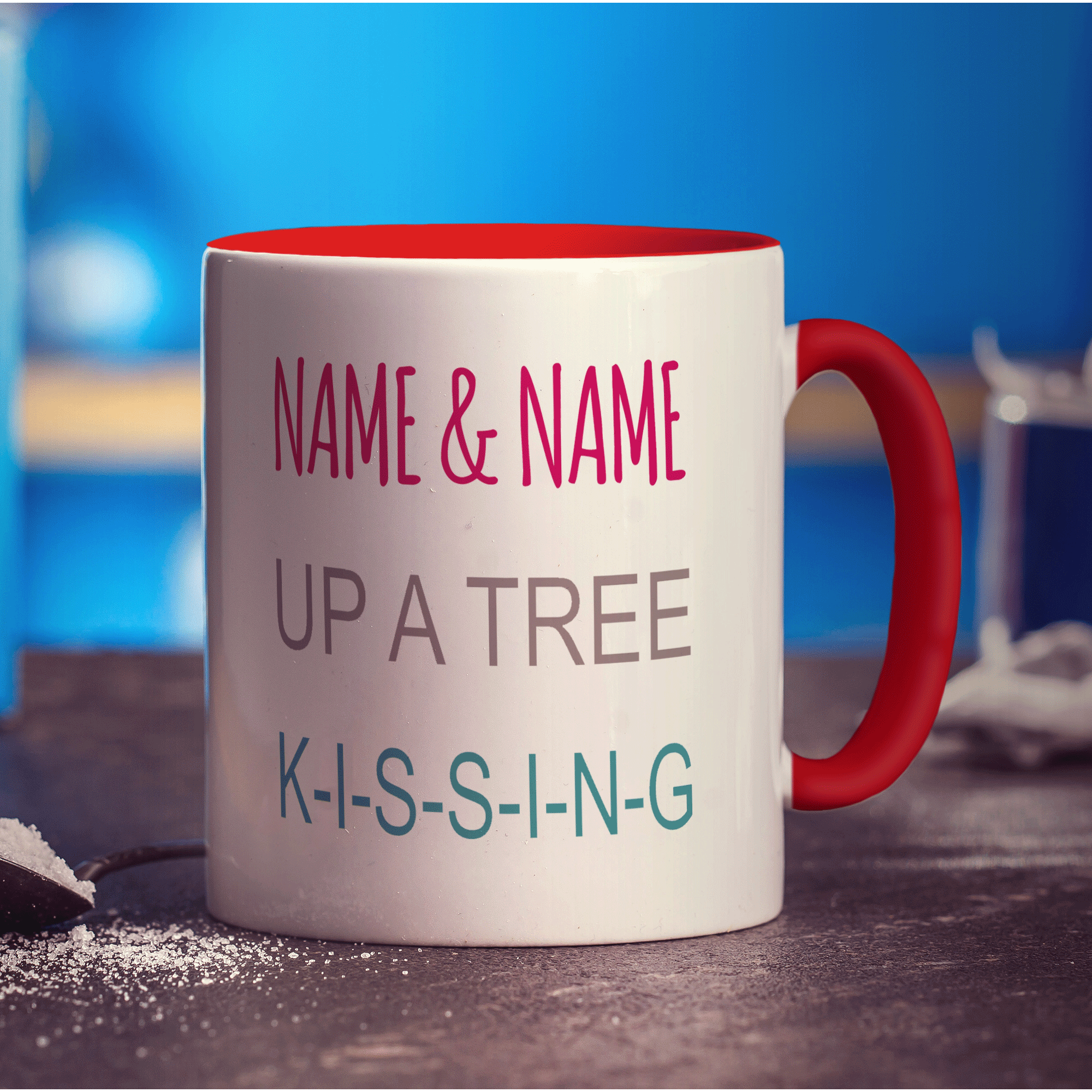 Kissing Birds Name Mug