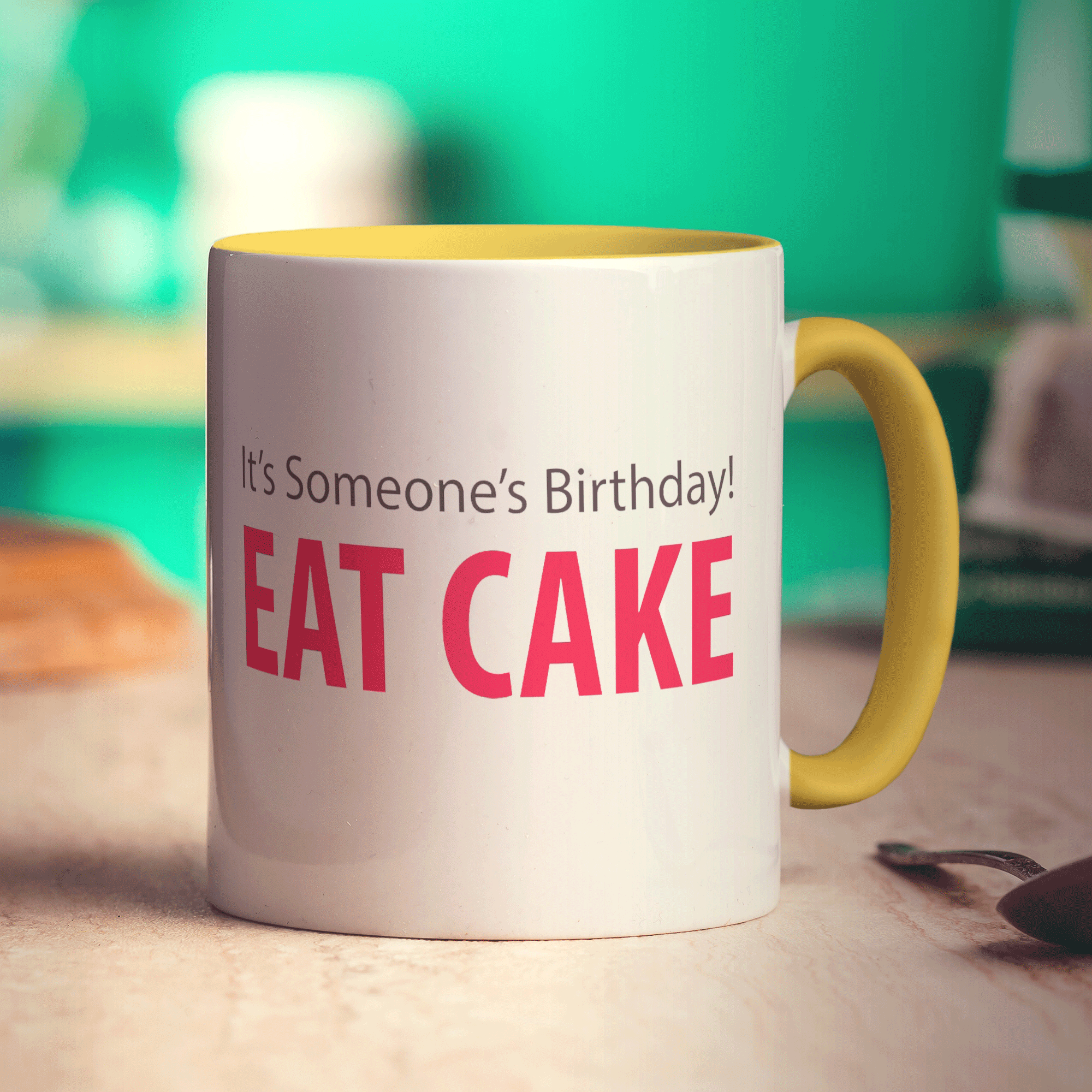 Eat Cake Message Mug