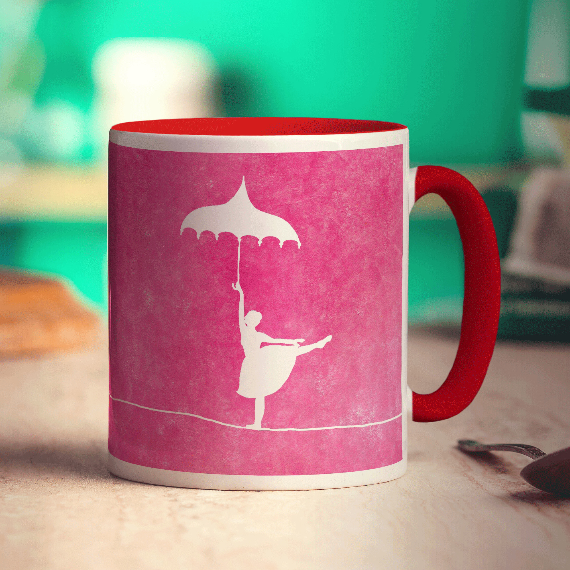 Ballerina Mug by Anna Lambert - Standard 330ml (11oz) / Red