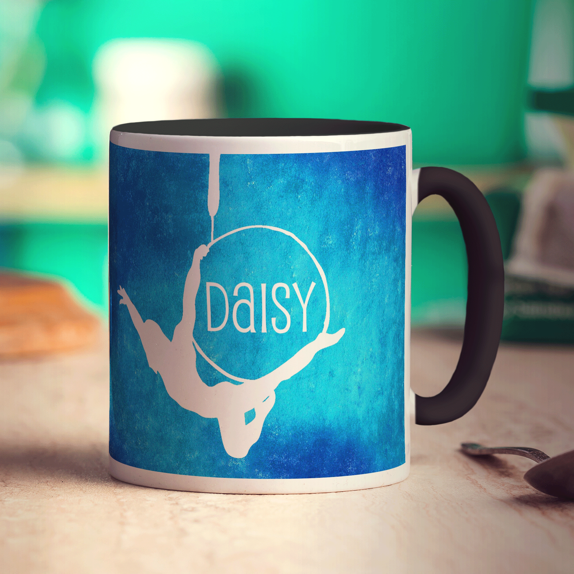 Hoop Acrobat Mug by Anna Lambert - Standard 330ml (11oz) / Black