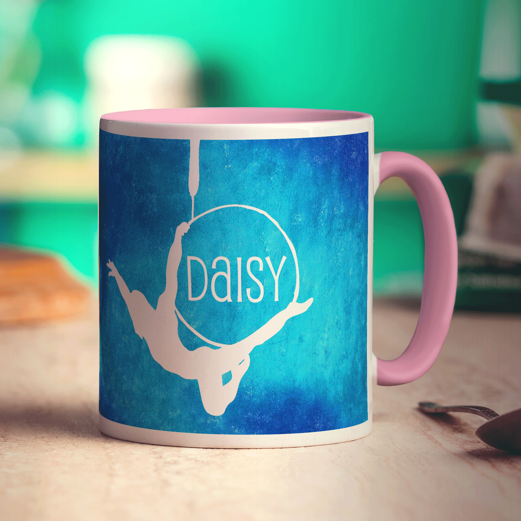 Hoop Acrobat Mug by Anna Lambert - Standard 330ml (11oz) / Pink