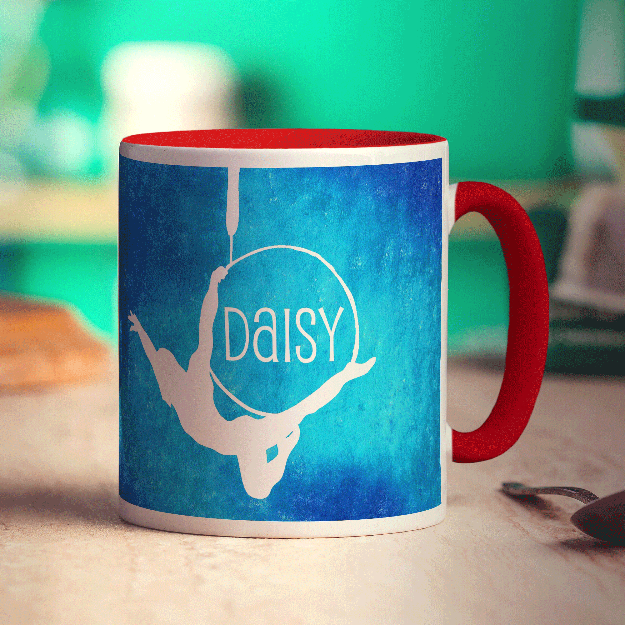 Hoop Acrobat Mug by Anna Lambert - Standard 330ml (11oz) / Red