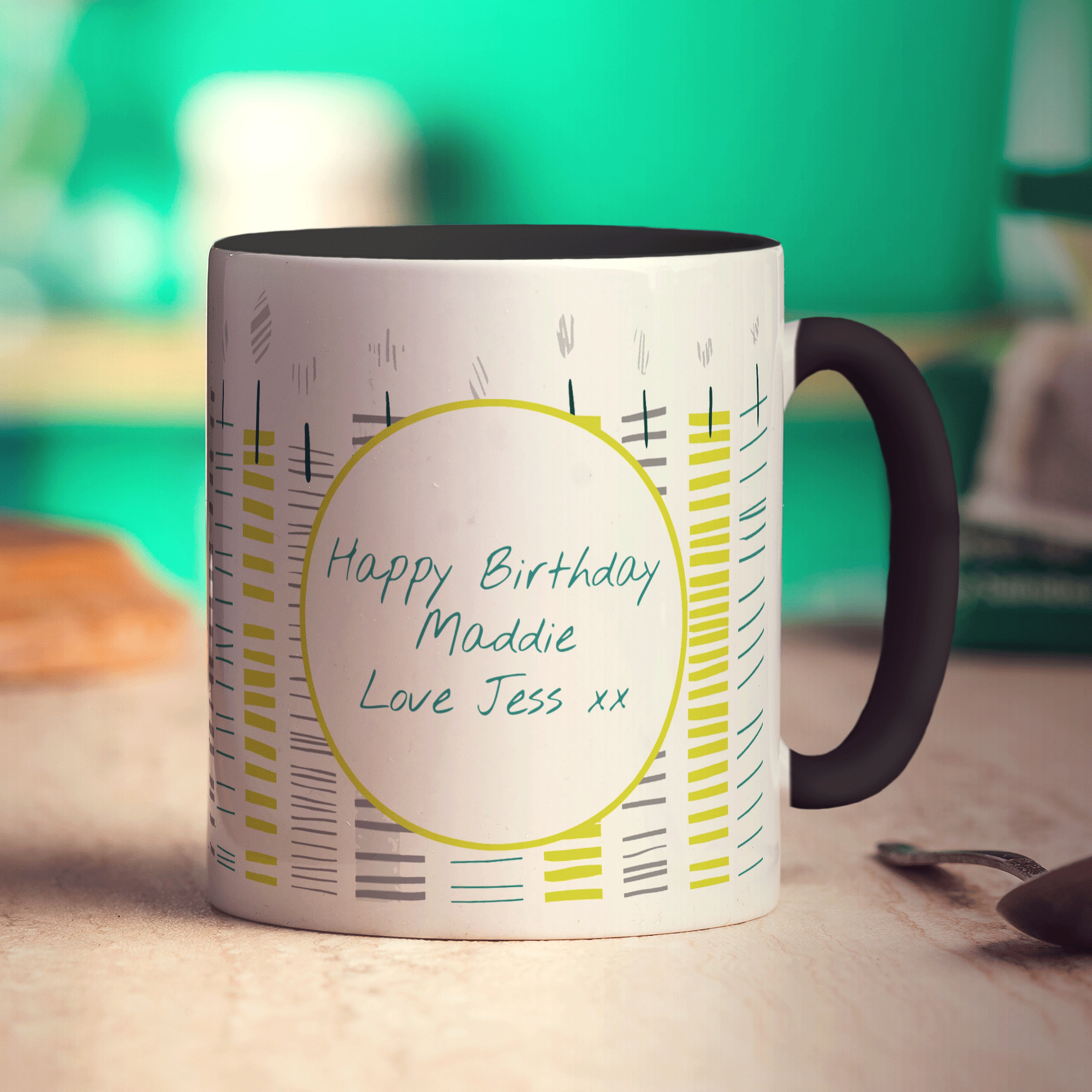 Birthday Candles Mug by Charlotte Street - Standard 330ml (11oz) / Black