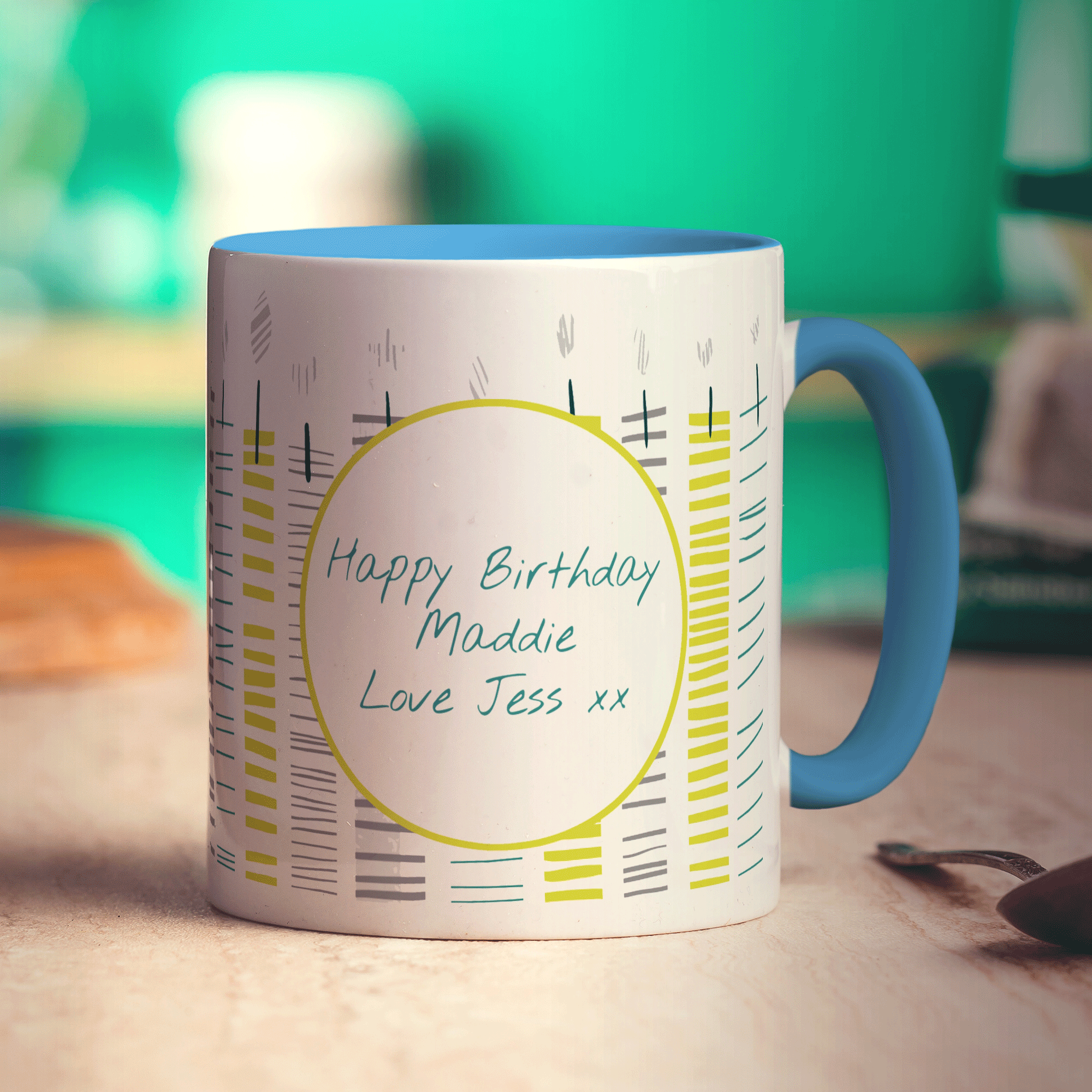 Birthday Candles Mug by Charlotte Street - Standard 330ml (11oz) / Blue