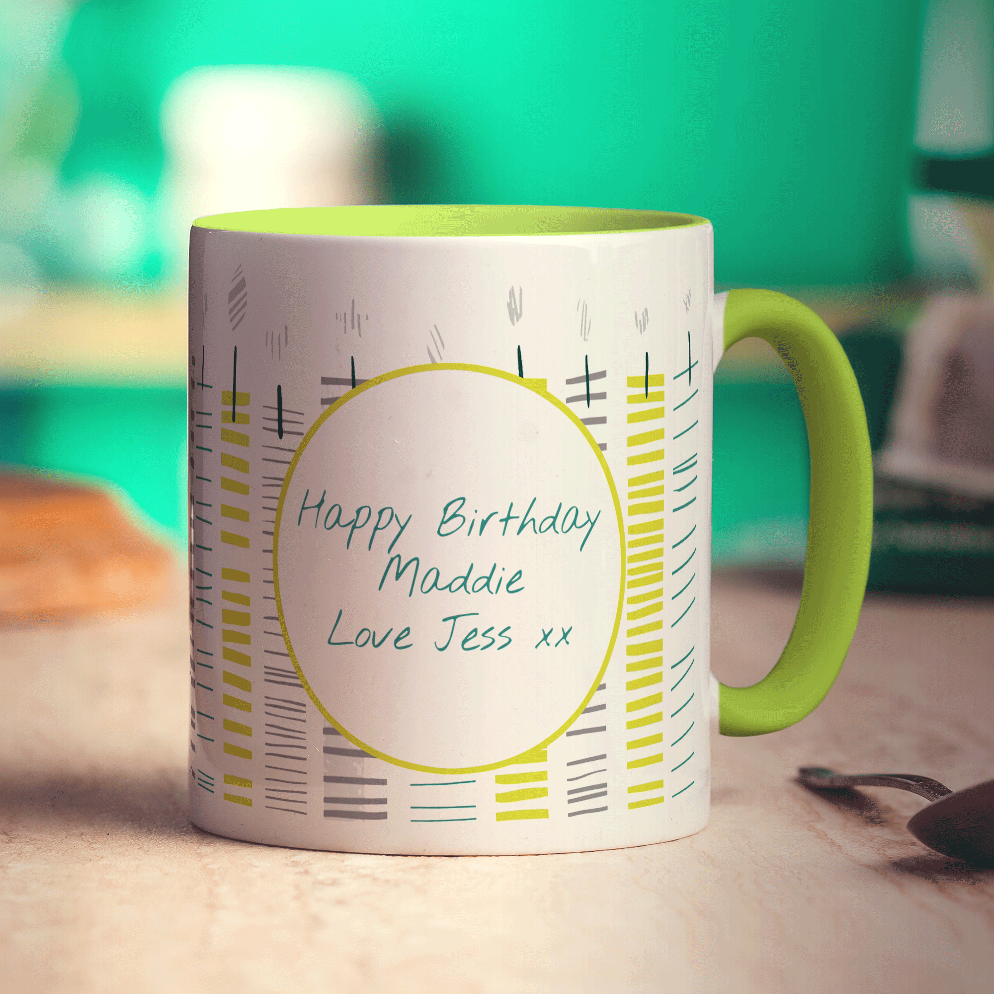 Birthday Candles Mug by Charlotte Street - Standard 330ml (11oz) / Green