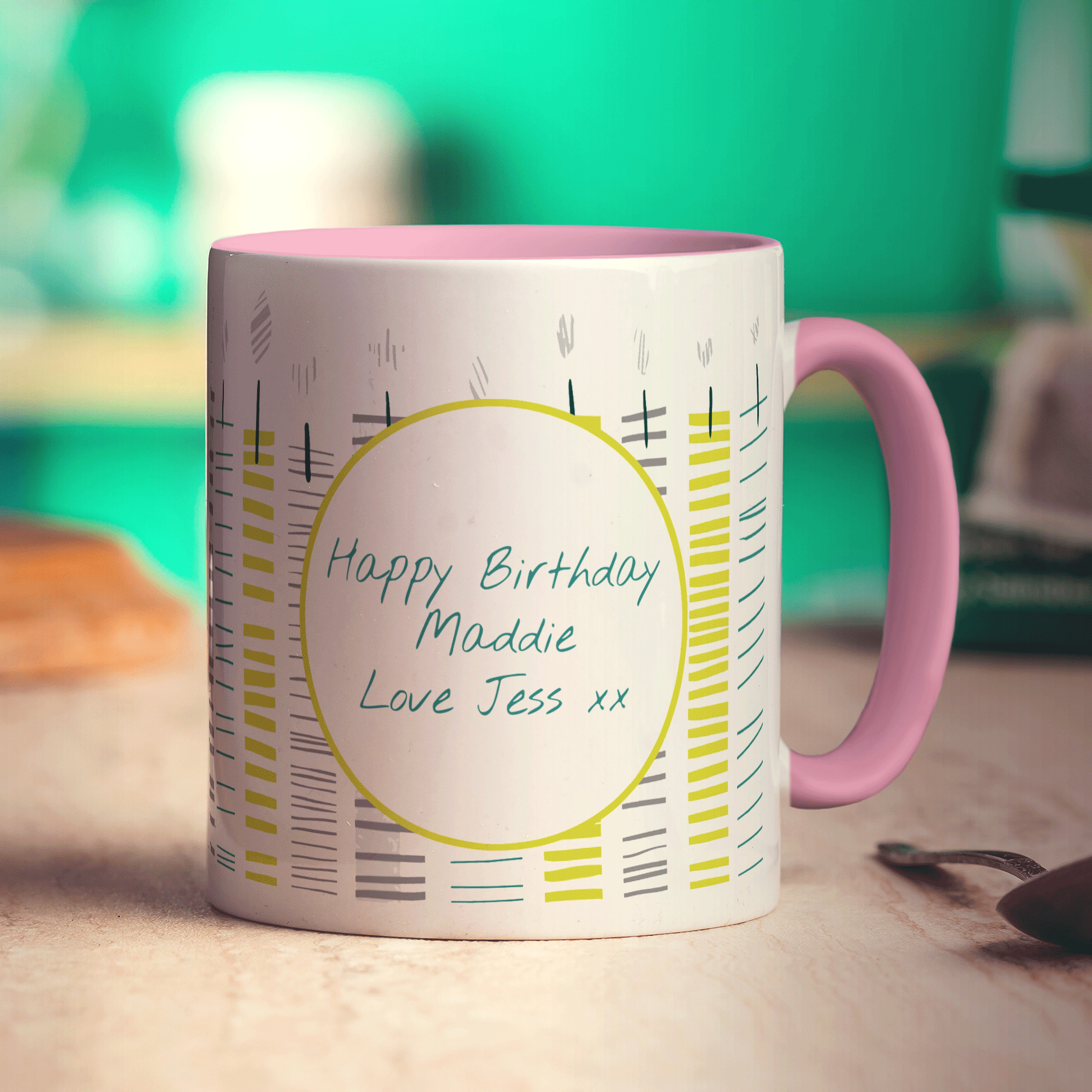 Birthday Candles Mug by Charlotte Street - Standard 330ml (11oz) / Pink